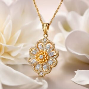 Crystal Accent Gold Hoops